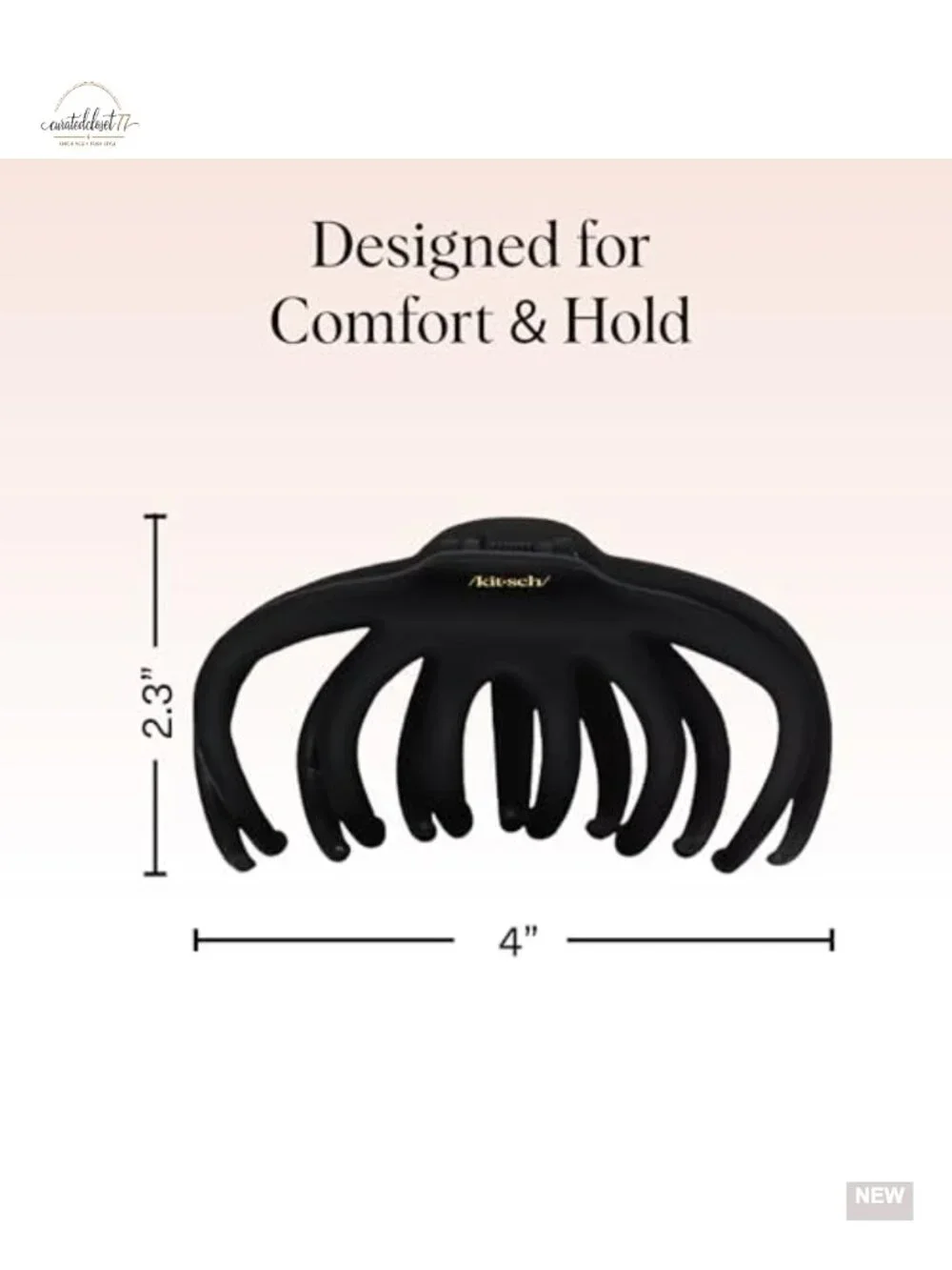 Large Octopus Hair Claws for Thick Hair - Recycled Plastic Slip-Free Grip 2 Pack
